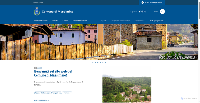 Security scan screenshot of https://www.comune.massimino.sv.it/