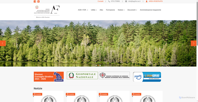 Security scan screenshot of https://www.agrfor.ss.it/public/