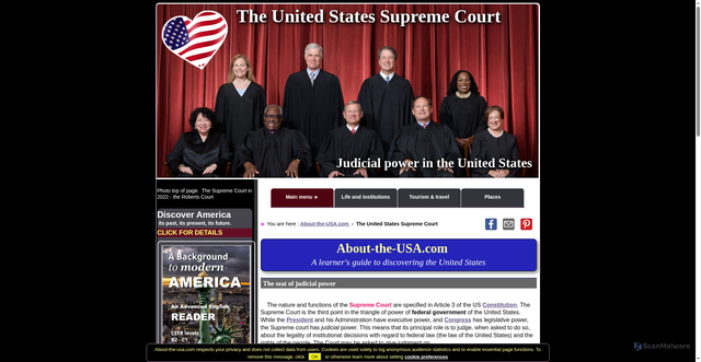 Security scan screenshot of https://about-the-usa.com/supreme-court.htm