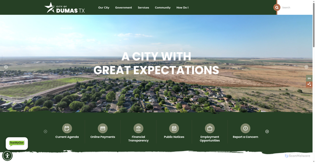 Security scan screenshot of https://dumastx.gov/