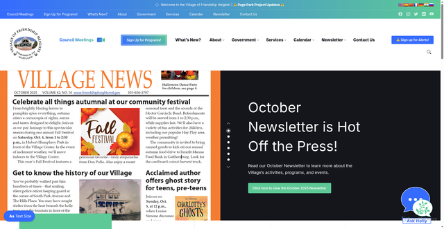 Security scan screenshot of https://friendshipheightsmd.gov/