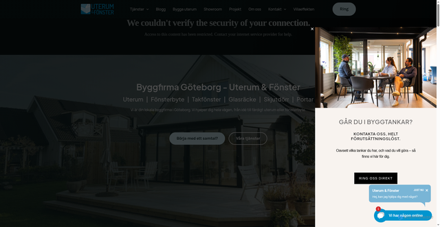 Security scan screenshot of https://uterumochfonster.se