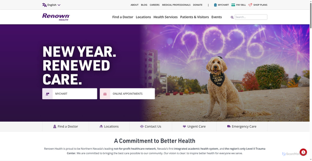 Security scan screenshot of https://renown.org
