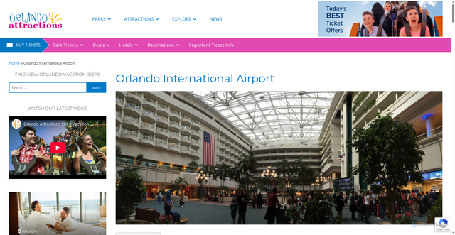 Security scan screenshot of https://www.orlandoattractions.com/orlando-international-airport/