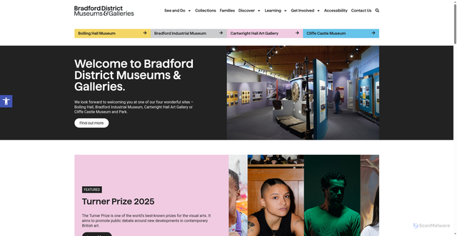Security scan screenshot of https://bradfordmuseums.org/