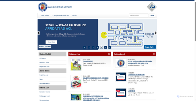 Security scan screenshot of https://cremona.aci.it/