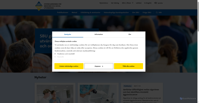 Security scan screenshot of https://www.sbu.se/