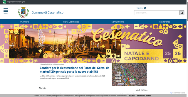 Security scan screenshot of https://www.comune.cesenatico.fc.it/servizi/notizie/notizie_homepage.aspx