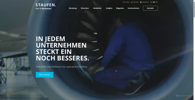 Security scan screenshot of https://www.staufen.ag