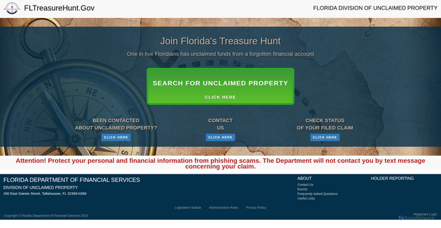 Security scan screenshot of https://fltreasurehunt.gov/