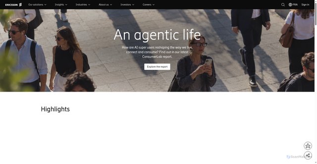 Security scan screenshot of https://ericsson.com