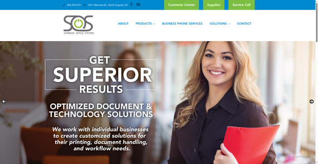 Security scan screenshot of https://superiorofficeonline.com