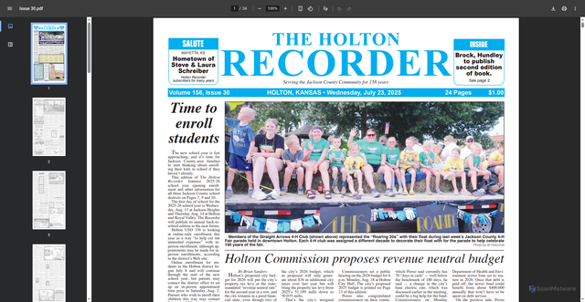 Security scan screenshot of https://www.holtonrecorder.net/sites/default/files/Issue%2030.pdf