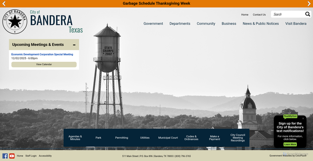 Security scan screenshot of https://www.banderatx.gov/