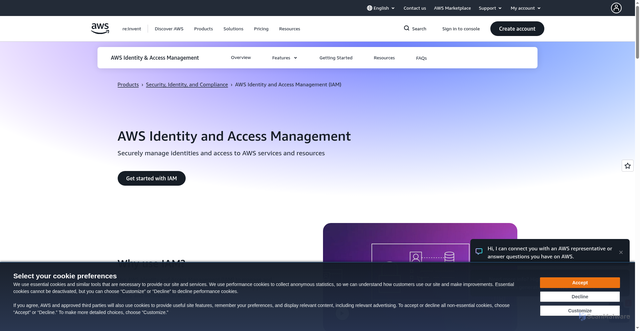 Security scan screenshot of https://iam.amazonaws.com/