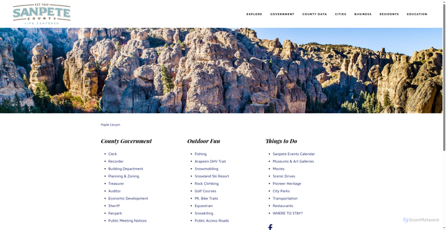 Security scan screenshot of https://www.sanpetecountyutah.gov/