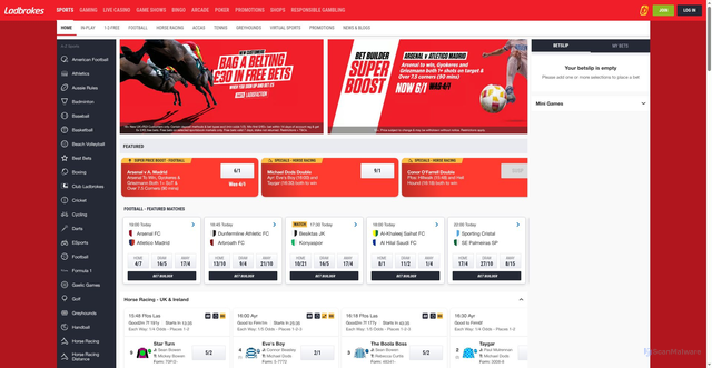 Security scan screenshot of https://ladbrokes.com