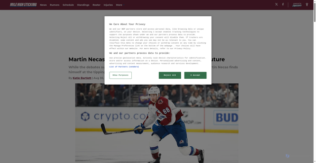 Security scan screenshot of https://milehighsticking.com/martin-necas-colorado-avalanche-fit-financials-future-01k3yhypr2nk