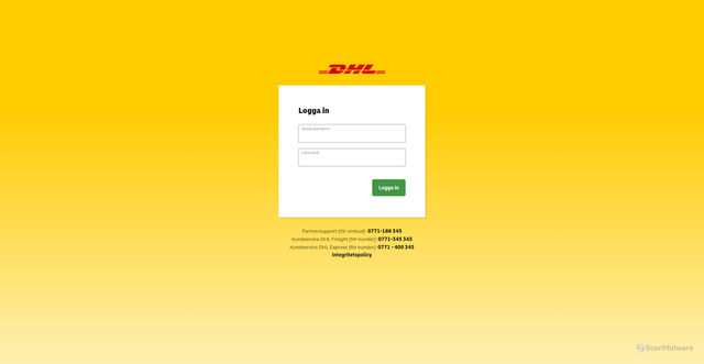 Security scan screenshot of https://fspa.dhl.com/