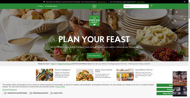 Security scan screenshot of https://www.thefreshmarket.com/