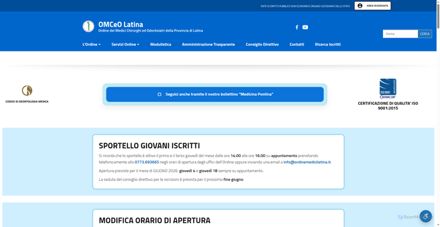Security scan screenshot of https://www.ordinemedicilatina.it