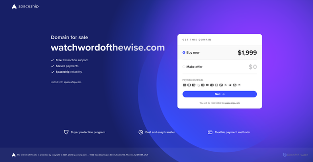 Security scan screenshot of https://watchwordofthewise.com/