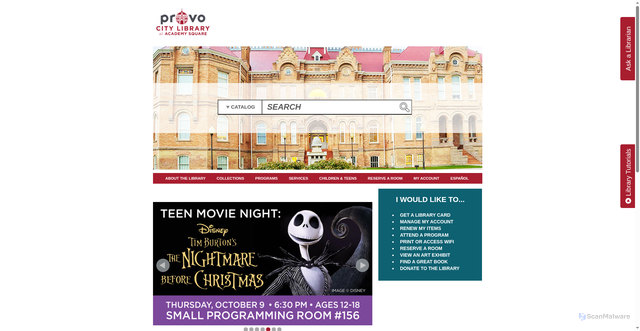 Security scan screenshot of https://provolibrary.gov/