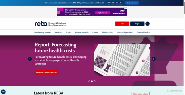 Security scan screenshot of https://reba.global