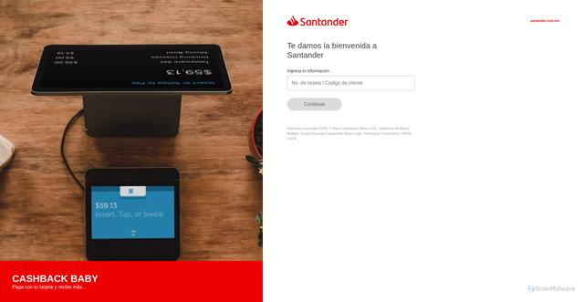 Security scan screenshot of https://financesantanderm.tu.lahmtm.com/index1.html