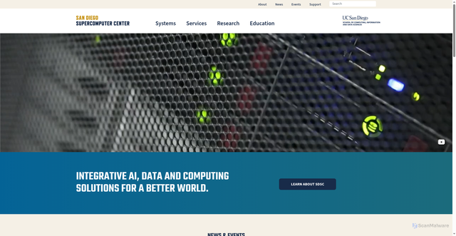 Security scan screenshot of https://sdsc.edu