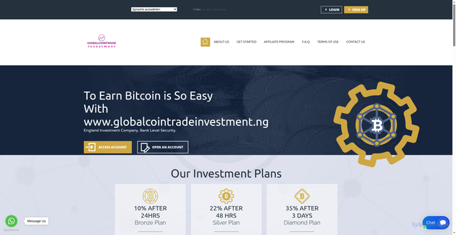 Security scan screenshot of https://globalcointradeinvestment.ng/