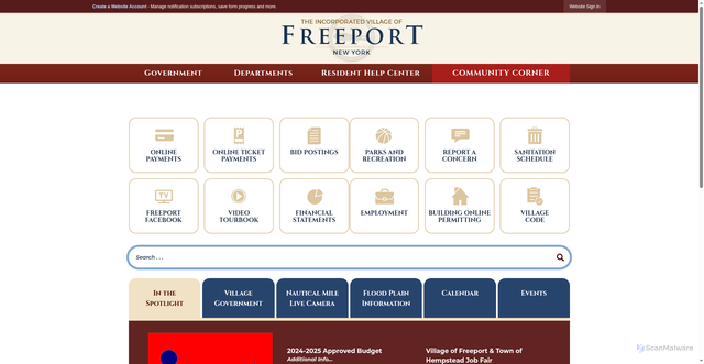 Security scan screenshot of https://freeportny.gov/