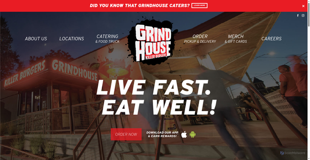 Security scan screenshot of https://www.grindhouseburgers.com/