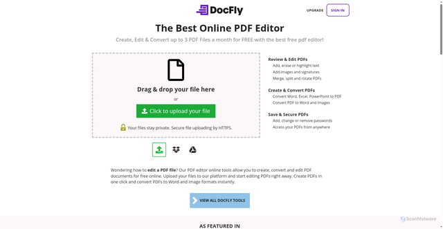 Security scan screenshot of https://docfly.com