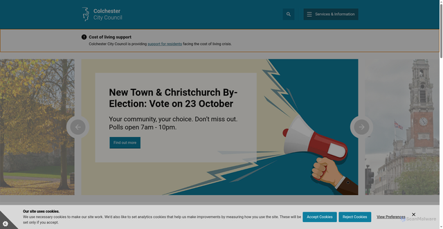 Security scan screenshot of https://www.colchester.gov.uk/