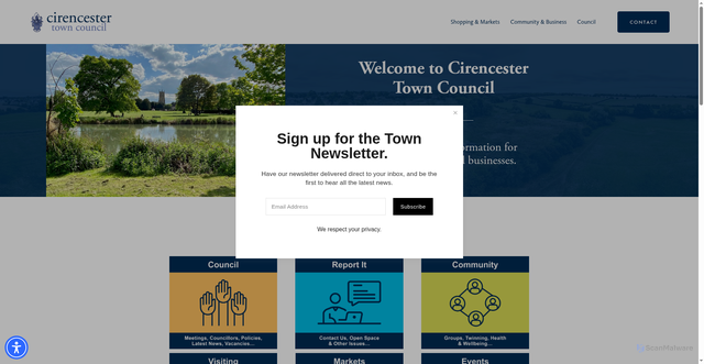 Security scan screenshot of https://cirencester.gov.uk/