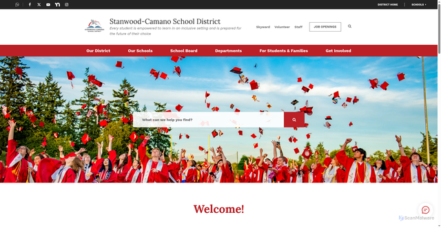 Security scan screenshot of https://www.stanwood.wednet.edu/