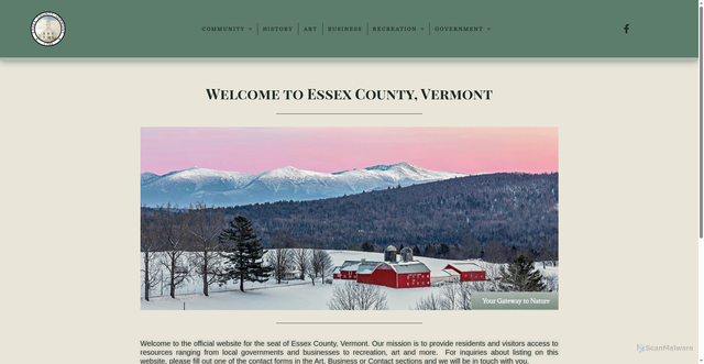 Security scan screenshot of https://essexcountyvermont.gov/