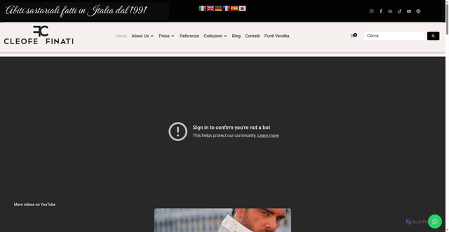Security scan screenshot of https://cleofefinati.com