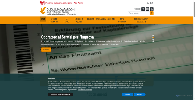 Security scan screenshot of https://www.marconi.fpbz.it/