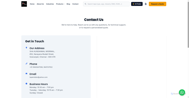 Security scan screenshot of https://tape-dkn.pages.dev/contact