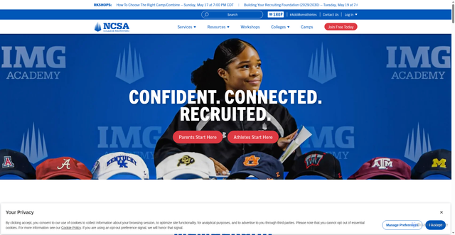 Security scan screenshot of https://www.ncsasports.org