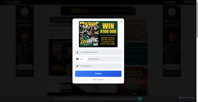 Security scan screenshot of https://www.sarugbymag.co.za/keo-zels-will-bulls-stormers-survive-semis/