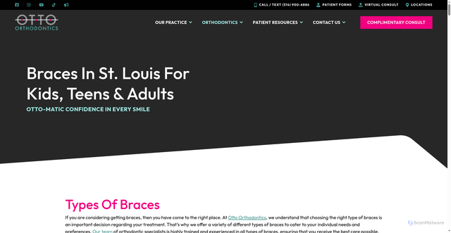 Security scan screenshot of https://ottoortho.com/braces/