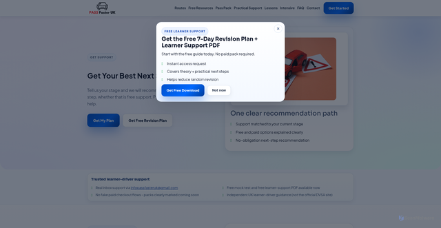 Security scan screenshot of https://passfasteruk.co.uk/contact?help_with=Practical+test&next=thank-you.html