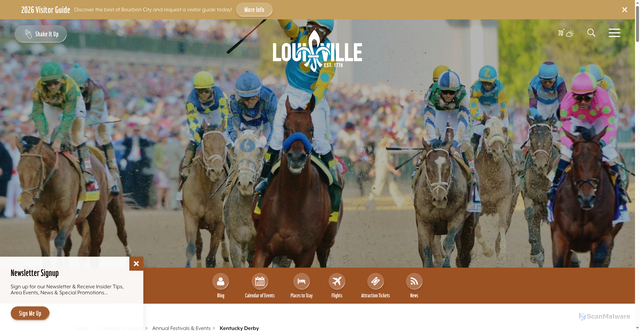 Security scan screenshot of https://www.gotolouisville.com/events-calendar/annual-events/kentucky-derby-guide/