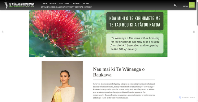 Security scan screenshot of https://www.wananga.com/