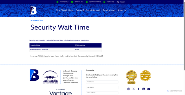 Security scan screenshot of https://laguardiab.com/security-wait-time