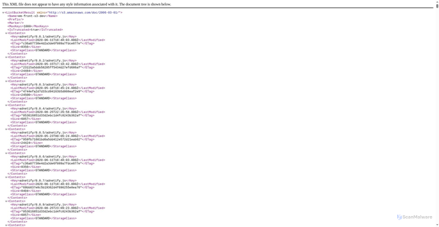Security scan screenshot of https://em-frontend-assets-dev.airtrfx.com