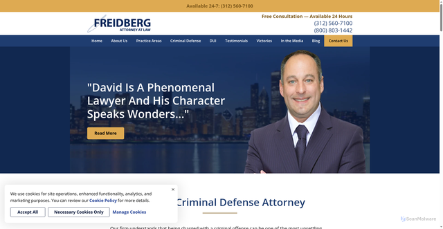 Security scan screenshot of https://www.chicagocriminallawyer.pro/